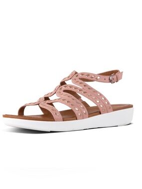 Fitflop Strata Gladiator Sandals, Whipstitch Leather in Dusky Pink Size 6